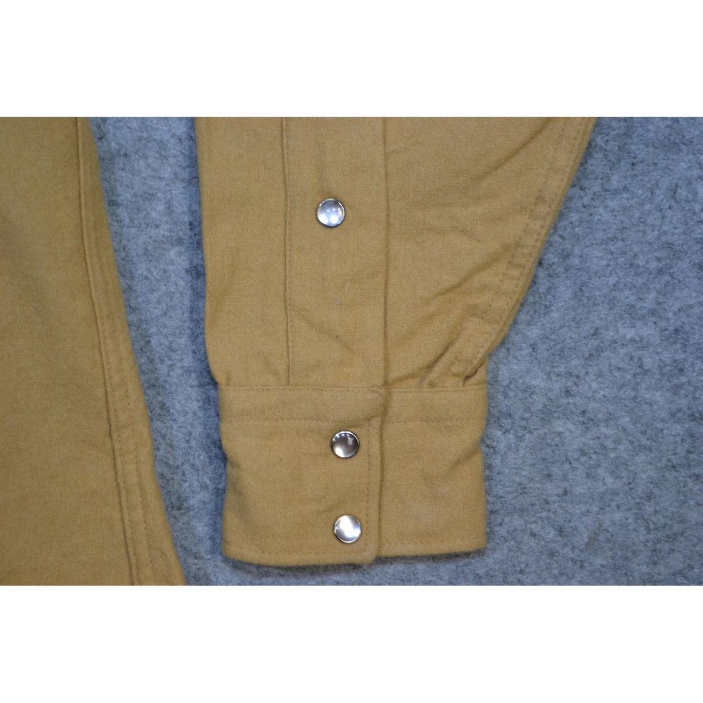 Vintage Pendleton Shirt Mens M Brown Plaid Wool Flannel Snap Western Lined - Picture 3 of 16